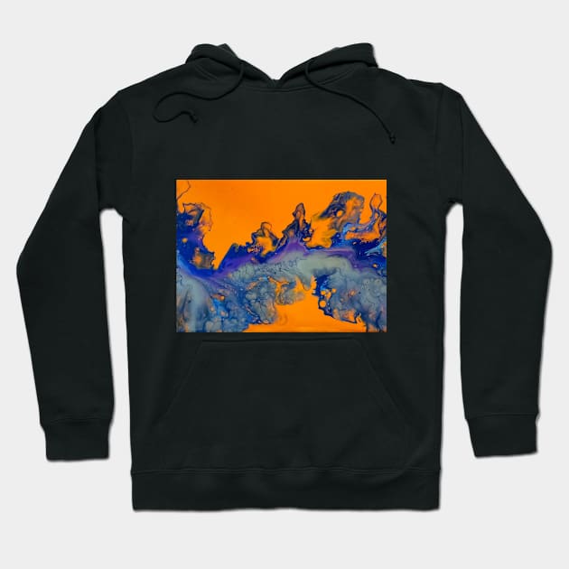"Silver Lining" acrylic pour painting Hoodie by AngelBabysArt